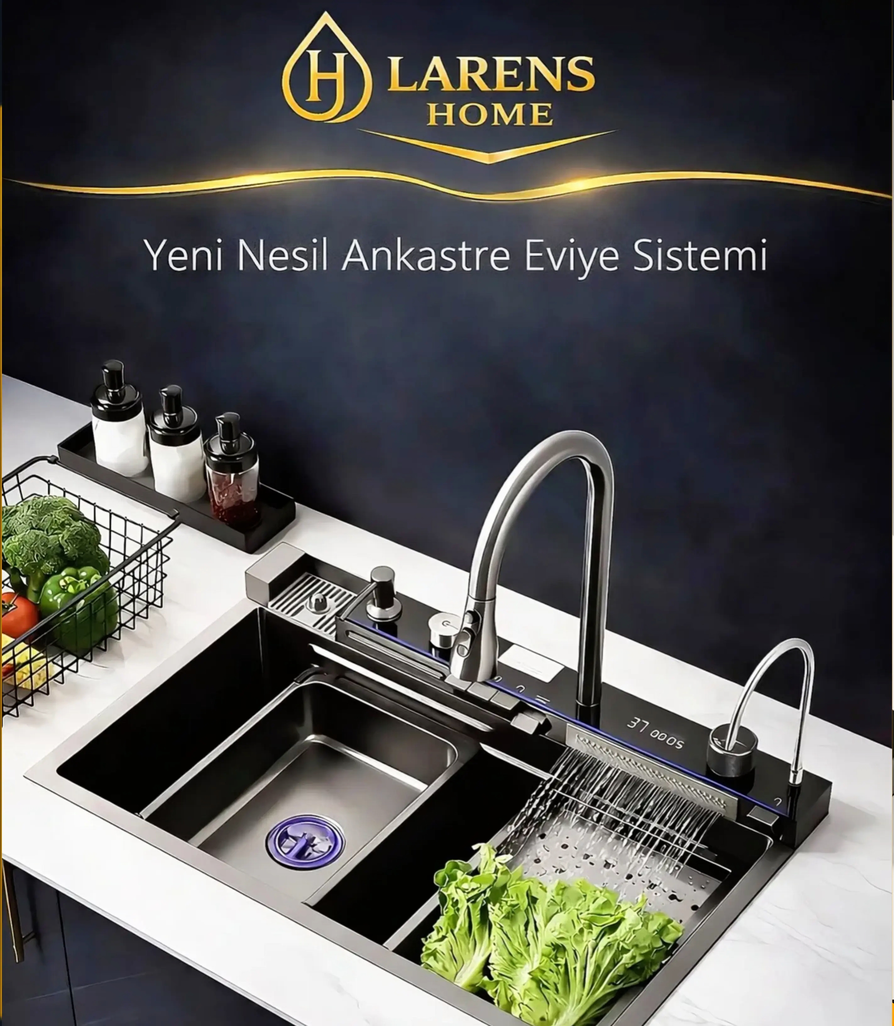 Larens Arvella Elektronik Akıllı Eviye Seti (304 çelik 4 mm)