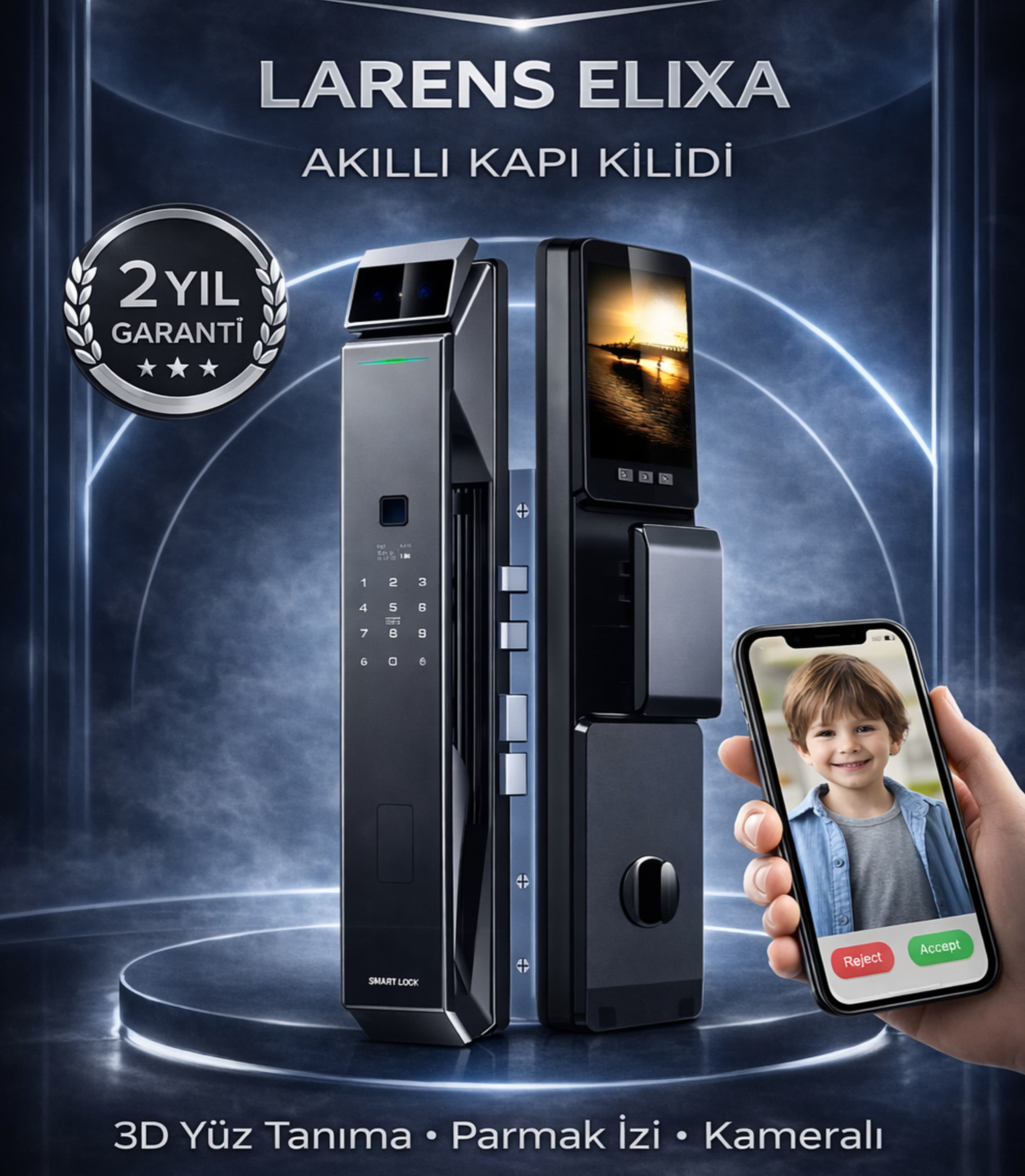 Larens ELİXA F7 Pro Akıllı Kapı Kilidi